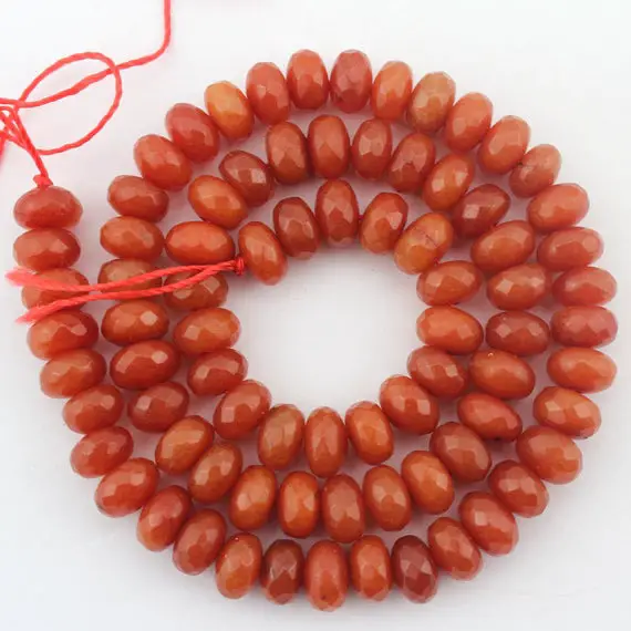 5x8mm Agate Beads ,nautral Stone Rondelle Beads,faceted Red Agate Beads,jewelry Making Beads,wholesale Beads -80pieces- 15" In Length--ebt90