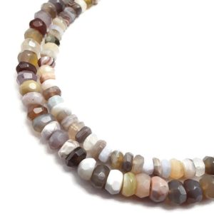 Shop Agate Faceted Beads! Botswana Agate Faceted Irregular Rondelle Beads Size 4x7mm 5x8mm 15.5" Strand | Natural genuine faceted Agate beads for beading and jewelry making.  #jewelry #beads #beadedjewelry #diyjewelry #jewelrymaking #beadstore #beading #affiliate #ad