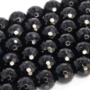 Shop Agate Faceted Beads! Genuine Natural Black Agate Loose Beads Micro Faceted Round Shape 5-6mm 8mm 10mm | Natural genuine faceted Agate beads for beading and jewelry making.  #jewelry #beads #beadedjewelry #diyjewelry #jewelrymaking #beadstore #beading #affiliate #ad