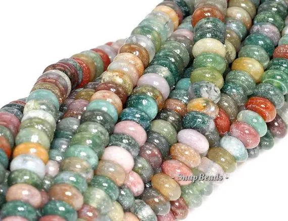 6x4mm Sanctuary Indian Agate Gemstone Grade Aaa Rondelle 6x4mm Loose Beads 15.5 Inch Full Strand (90114570-243b)