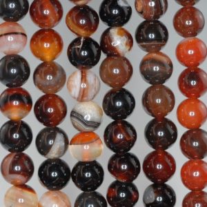 10MM Brown Red Agate Gemstone Round Loose Beads 16 inch Full Strand (90182334-A118)
