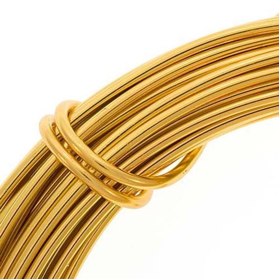 Aluminum Gold Craft Wire 12 Gauge 39 Feet, Craft Projects And Jewelry Wire, Easily Bendable Gold Wire For Projects Like Wedding Dress Hanger
