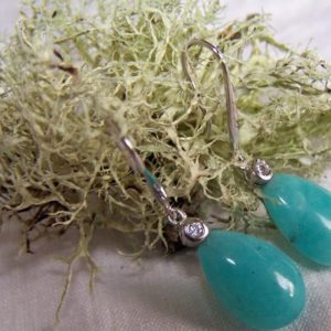 Shop Amazonite Earrings! Natural Amazonite , smooth bulb teardrop,  sterling silver hookstyle earwire, earrings | Natural genuine Amazonite earrings. Buy crystal jewelry, handmade handcrafted artisan jewelry for women.  Unique handmade gift ideas. #jewelry #beadedearrings #beadedjewelry #gift #shopping #handmadejewelry #fashion #style #product #earrings #affiliate #ad