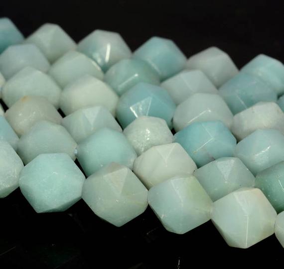 8mm Amazonite Smooth Beads Star Cut Faceted Grade Aaa Genuine Natural Gemstone Loose Beads 7.5" Bulk Lot 1,3,5,10 And 50 (80005247 H-m22)