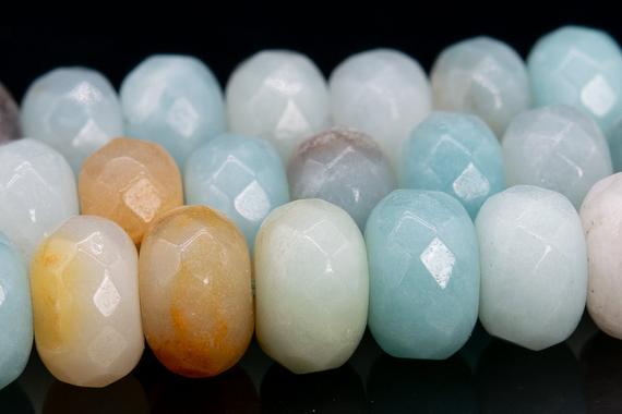 9x6mm Multicolor Amazonite Beads Genuine Natural Gemstone Full Strand Faceted Rondelle Loose Bead 15.5"/7.5"  Bulk Lot Options (111029-3279)