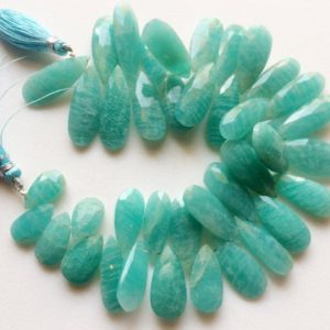 Shop Amazonite Bead Shapes! 9x16mm-11x26mm Amazonite Faceted Pear Beads, Amazonite Huge Pear Beads, Amazonite For Necklace, Sea Blue Amazonite (4IN To 8IN Options) | Natural genuine other-shape Amazonite beads for beading and jewelry making.  #jewelry #beads #beadedjewelry #diyjewelry #jewelrymaking #beadstore #beading #affiliate #ad