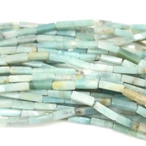 Shop Amazonite Bead Shapes! Natural Amazonite 4x13mm Cuboid Genuine Loose Blue Gemstone Tube Beads 15 inch Jewelry Supply Bracelet Necklace Material Support Wholesale | Natural genuine other-shape Amazonite beads for beading and jewelry making.  #jewelry #beads #beadedjewelry #diyjewelry #jewelrymaking #beadstore #beading #affiliate #ad