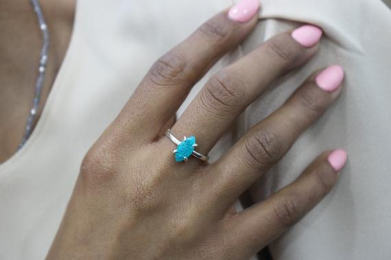 925 Silver Amazonite Ring For Women · Marquise Cut Ring · Sterling Silver Prong Ring · Stackable Rings Silver · Stack Gemstone Rings