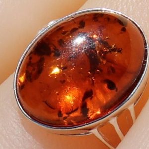 Shop Amber Rings! Baltic Amber, 925 Silver, Healing Stone Ring, Size 7 with Positive Healing Energy! | Natural genuine Amber rings, simple unique handcrafted gemstone rings. #rings #jewelry #shopping #gift #handmade #fashion #style #affiliate #ad