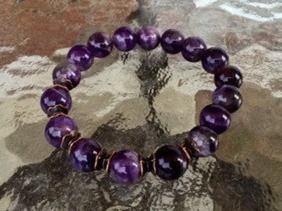 Amethyst Jewelry Amethyst Bracelet Serenity Now Stress Relief Anxiety Relief New Mom Jewelry Healing Crystals And Stones Mothers Day Gifts