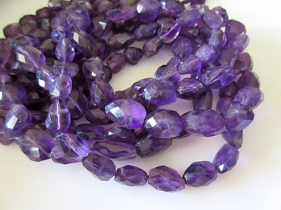 5 Strands Wholesale - Natural Faceted Amethyst Tumble Beads, Nugget Beads, 12 - 15 Mm, 15 Inch Strand, Gds 133