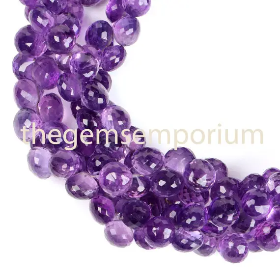 African Amethyst Faceted Onion Shape Nugget Gemstone Beads, 6-7mm African Ametyst Extra Fine Gemstone Beads, Aaa Quality