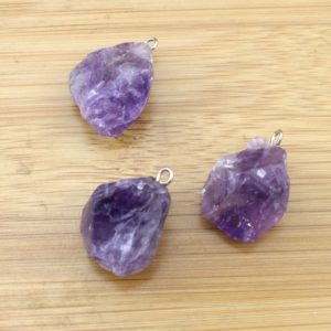 Shop Amethyst Chip & Nugget Beads! Natural Raw Amethyst Pendant,Rough Amethyst Point Pendant Charms,Healing Crystal,DIY Jewelry Supplies-TR216 | Natural genuine chip Amethyst beads for beading and jewelry making.  #jewelry #beads #beadedjewelry #diyjewelry #jewelrymaking #beadstore #beading #affiliate #ad