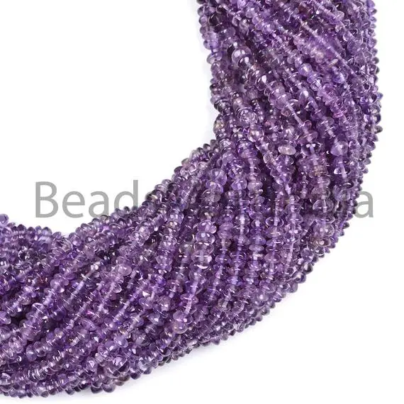 Purple Amethyst Smooth Button Beads, Amethyst Button Beads, Plain Amethyst Beads, Amethyst Button Beads, Amethyst Beads 4-5mm