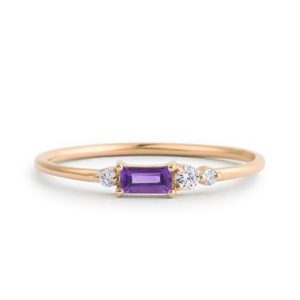 Amethyst Ring / Amethyst Engagement Ring / Solid Rose Gold Diamond Amethyst Ring / February Birthstone Ring / Rose Gold Amethyst Ring | Natural genuine Amethyst rings, simple unique alternative gemstone engagement rings. #rings #jewelry #bridal #wedding #jewelryaccessories #engagementrings #weddingideas #affiliate #ad