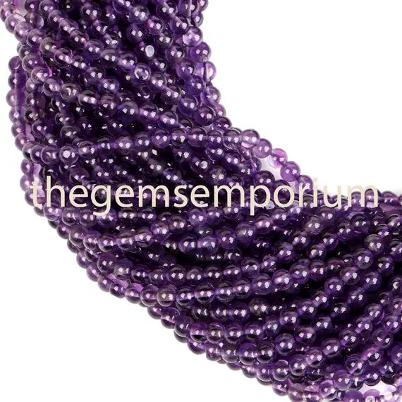 Amethyst Plain Round Gemstone Beads, Natural Smooth Gemstone Beads, Gemstone Beads, Aa Quality,gemstone For Jewelry Making
