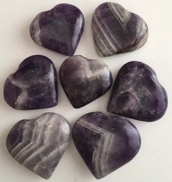 Amethyst Gemstone Heart,stability Stone, Calming, Healing Crystals, Healing Stones, Spiritual Stone, Chakra Stone