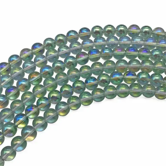 White Angel Aura Quartz Beads, Round Crystal Beads, Wholesale Beads, 8mm, 10mm