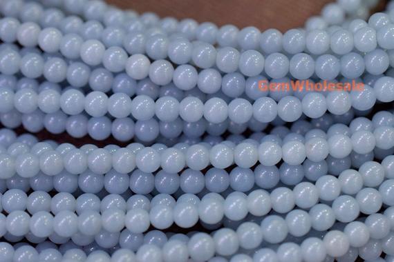15.5" 4mm/6mm Natural Angelite Stone Round Beads, High Quality Blue Color Diy Gemstone 4mm Beads, Semi Precious Stone, Jewelry Wholesaler