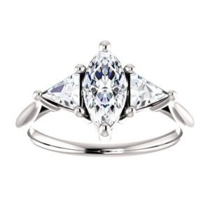 Any Color 14kt Gold Marquise White Sapphire Engagement Ring | Natural genuine Array rings, simple unique alternative gemstone engagement rings. #rings #jewelry #bridal #wedding #jewelryaccessories #engagementrings #weddingideas #affiliate #ad