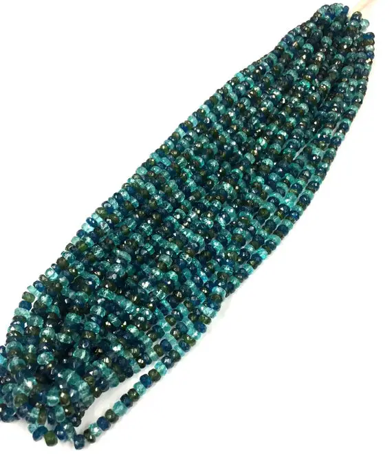 Natural Gemstone Faceted Multi Apatite Rondelle Beads 5mm Gemstone Beads 18" Strand Top Quality