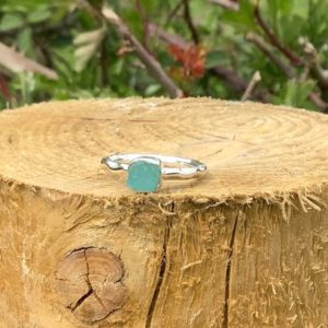 Shop Apatite Rings! Womens Raw Stone Silver Ring, Blue Apatite Ring, Rough Natural Gemstone Ring, Gift for Sister or Friend | Natural genuine Apatite rings, simple unique handcrafted gemstone rings. #rings #jewelry #shopping #gift #handmade #fashion #style #affiliate #ad