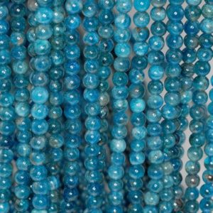 Shop Apatite Round Beads! 6mm Apatite Gemstone Grade AA Deep Blue Round 6mm Loose Beads 15.5 inch Full Strand (90184202-854) | Natural genuine round Apatite beads for beading and jewelry making.  #jewelry #beads #beadedjewelry #diyjewelry #jewelrymaking #beadstore #beading #affiliate #ad