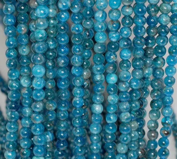 6mm Apatite Gemstone Grade Aa Deep Blue Round 6mm Loose Beads 15.5 Inch Full Strand (90184202-854)