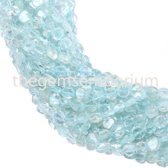Aquamarine Smooth Plain Coin Beads, 4-5mm Aquamarine Coin Shape Beads, Aquamarine Smooth Beads, Aquamarine Plain Beads, Aquamarine Beads