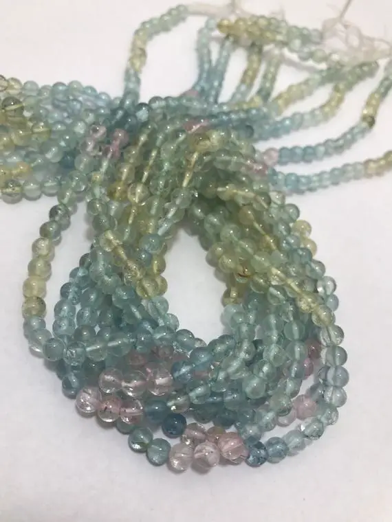 5 Mm Multi Aquamarine Plain Round 5 Mm Gemstone Beads Strand Sale / Semi Precious Beads / Multi Aquamarine Beads Sale / Aquamarine Jewelry