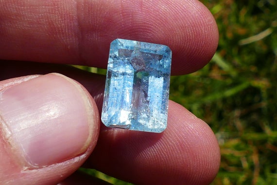 10.68ct Blue Aquamarine Loose Gemstone Emerald Cut, Loose Aqua
