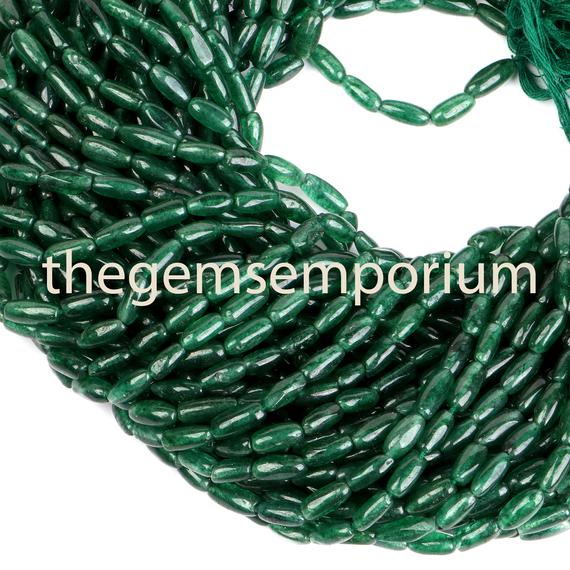 Green Aventurine Plain Loi Shape Beads, 4x9-5x10mm Gemstone Beads, Green Aventurine Smooth Beads, Gemstone For Jewelry Making