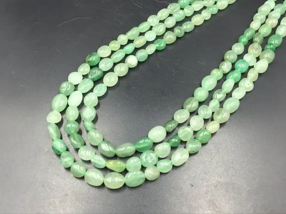 Aventurine Pebble Beads Polished Green Aventurine Beads 6-8mm Natural Aventurine Nugget Beads Gemstone Crystal Beads 15.5" Strand