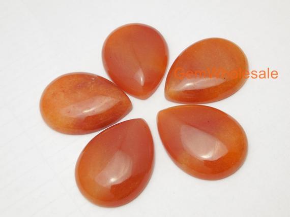 Natural Red Aventurine Plain Cabochon Sized 30 By 40 Mm, Tear Drop Gemstone Pendant, Red Aventurine Pendant For Necklace, Jewelry Supply