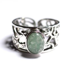 Shop Aventurine Rings! N224 – Bague Argent 925 et Pierre – Aventurine verte Ovale 9x7mm | Natural genuine Aventurine rings, simple unique handcrafted gemstone rings. #rings #jewelry #shopping #gift #handmade #fashion #style #affiliate #ad