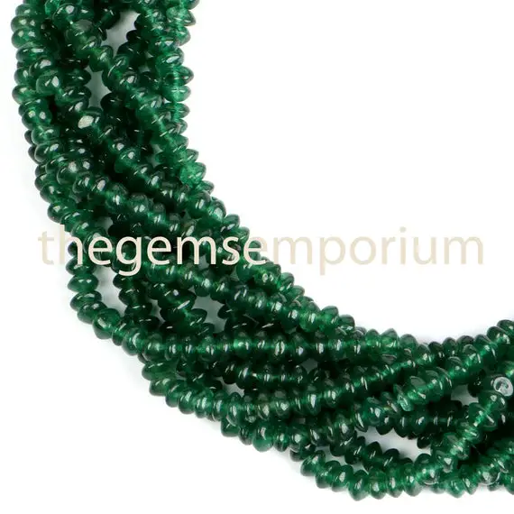 4-5mm Green Aventurine Plain Rondelle, Smooth Rondelle Gemstone Beads, Green Aventurine Gemstone Beads, Gemstone For Jewelry Making