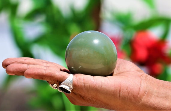65mm Green Aventurine Crystal Sphere - Natural Metaphysical Meditation Stone For Spiritual Healing, Unique Energy Gift