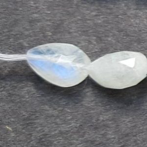 Shop Rainbow Moonstone Faceted Beads! Bead Rainbow Moonstone (natural) 9x7mm , handcut, faceted teardrop 16" each | Natural genuine faceted Rainbow Moonstone beads for beading and jewelry making.  #jewelry #beads #beadedjewelry #diyjewelry #jewelrymaking #beadstore #beading #affiliate #ad