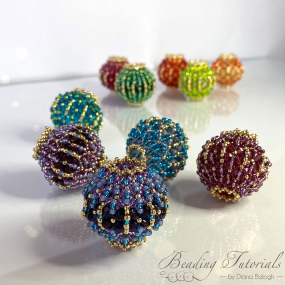 Beading Tutorial And Pattern, Lantern Beaded Bead Beading Pattern, Beaded Bead Beading Tutorial, Living Room Art, Beaded Light String
