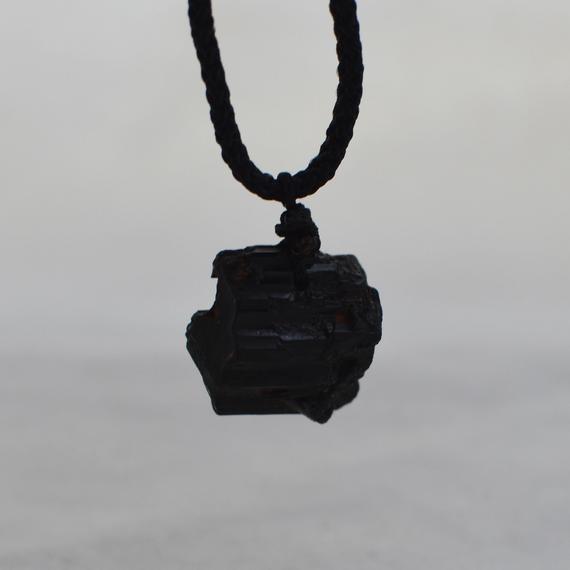 Natural Raw Black Tourmaline Semi-precious Gemstone Nugget Style Pendant - 1cm - 3cm
