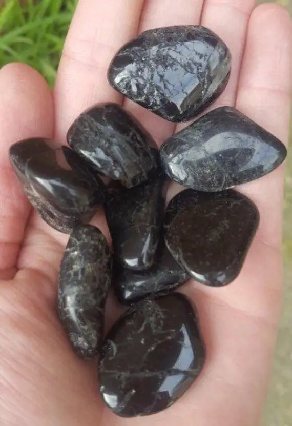 Black Tourmaline / Tumbled Gemstone / Healing Crystal