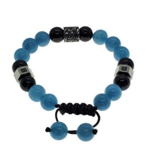 Shop Blue Chalcedony Bracelets! Men's blue bracelet, Beaded bracelet men, Jade bracelet, Men's Jewelry, Men's Gift, Husband Gift, Dad | Natural genuine Blue Chalcedony bracelets. Buy crystal jewelry, handmade handcrafted artisan jewelry for women.  Unique handmade gift ideas. #jewelry #beadedbracelets #beadedjewelry #gift #shopping #handmadejewelry #fashion #style #product #bracelets #affiliate #ad