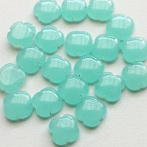 Shop Blue Chalcedony Cabochons! 15mm Aqua Blue Chalcedony Fancy Floral Cabochons, 6 Pieces Aqua Blue Chalcedony Clover Shape, Flat Plain Floral Gems For Jewelry – KS3180 | Natural genuine stones & crystals in various shapes & sizes. Buy raw cut, tumbled, or polished gemstones for making jewelry or crystal healing energy vibration raising reiki stones. #crystals #gemstones #crystalhealing #crystalsandgemstones #energyhealing #affiliate #ad