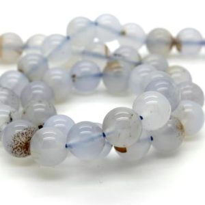 Shop Blue Chalcedony Beads! Blue Chalcedony, Natural Blue Chalcedony Smooth Round Sphere Ball Loose Gemstone Beads – Full Strand | Natural genuine round Blue Chalcedony beads for beading and jewelry making.  #jewelry #beads #beadedjewelry #diyjewelry #jewelrymaking #beadstore #beading #affiliate #ad