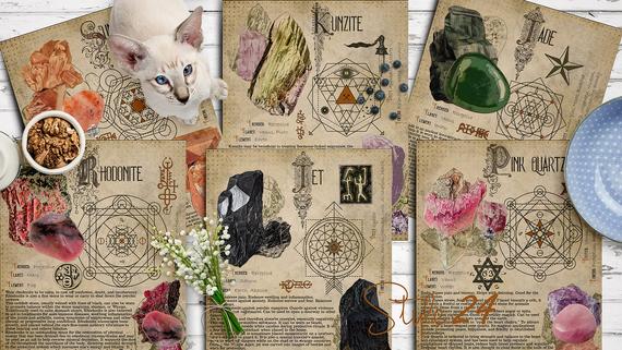 Book Of Shadows Crystal Guide No.8 Printable Pages (digital Download)