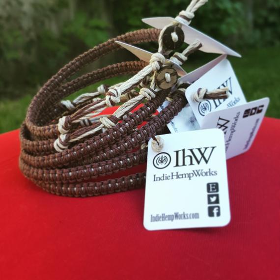 Brown Natural Hemp Bracelet, Hemp Anklet, Indie Hemp Works, Aromatherapy, Artisan Hemp, Friendship Bracelet, Hemp Jewelry, Gift