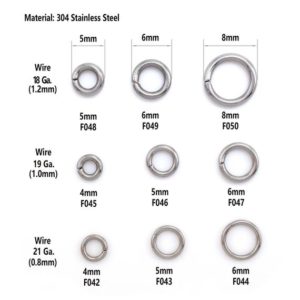 Bulk Stainless Steel Jump Rings, Outside Diameter 4mm 5mm 6mm 7mm 8mm 10mm 12mm 15mm, Closed Unsoldered Wire 21/20/19/18/16/14/12 Gauge | Shop jewelry making and beading supplies, tools & findings for DIY jewelry making and crafts. #jewelrymaking #diyjewelry #jewelrycrafts #jewelrysupplies #beading #affiliate #ad