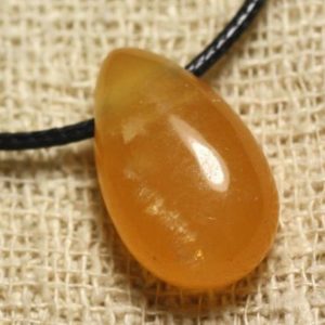 Shop Calcite Pendants! Stone – drop 25mm yellow Calcite pendant necklace | Natural genuine Calcite pendants. Buy crystal jewelry, handmade handcrafted artisan jewelry for women.  Unique handmade gift ideas. #jewelry #beadedpendants #beadedjewelry #gift #shopping #handmadejewelry #fashion #style #product #pendants #affiliate #ad