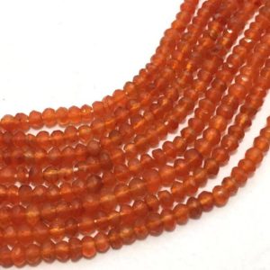 Shop Carnelian Faceted Beads! 100% Natural Carnelian Micro Faceted Rondelle 3.5mm to 4mm Semiprecious Stone Beads, Carnelian Beads, Micro Faceted Beads, Rondelle Beads | Natural genuine faceted Carnelian beads for beading and jewelry making.  #jewelry #beads #beadedjewelry #diyjewelry #jewelrymaking #beadstore #beading #affiliate #ad