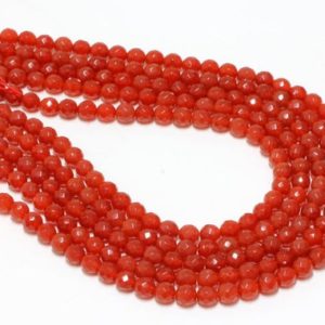 Shop Carnelian Faceted Beads! GU-5825-2 – Red Carnelian Faceted Round Beads – 64 Facetes – 8mm – Gemstone Beads – 16" Full Strand | Natural genuine faceted Carnelian beads for beading and jewelry making.  #jewelry #beads #beadedjewelry #diyjewelry #jewelrymaking #beadstore #beading #affiliate #ad